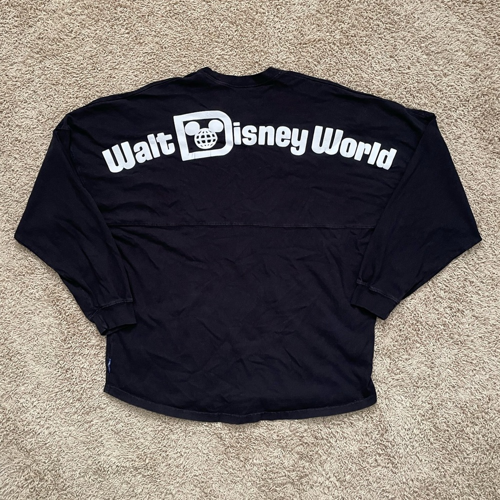 Walt Disney World Spirit Jersey Size Large Black Long Sleeve Cotton